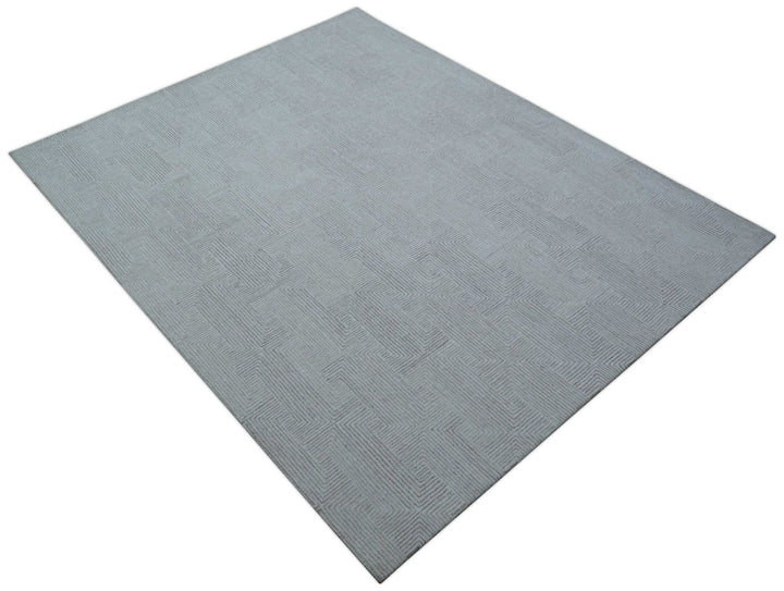 Custom Made White Beige Modern Style Hand Tufted Wool Area Rug - The Rug Decor