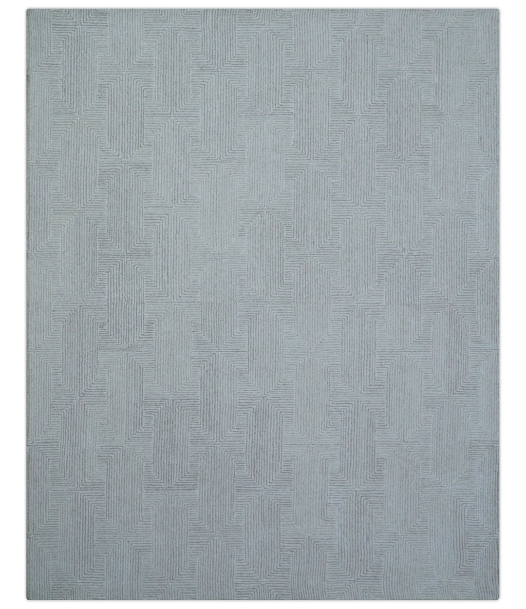 Custom Made White Beige Modern Style Hand Tufted Wool Area Rug - The Rug Decor