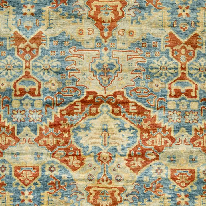 Cutler Traditional Style Mustard & Rust Hand Knotted Wool Rug - The Rug Decor