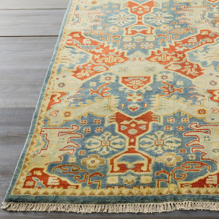 Cutler Traditional Style Mustard & Rust Hand Knotted Wool Rug - The Rug Decor