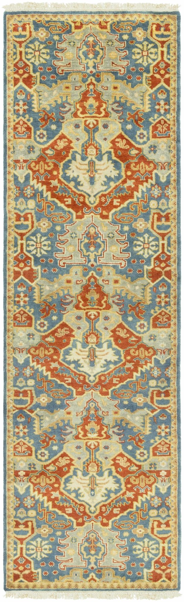 Cutler Traditional Style Mustard & Rust Hand Knotted Wool Rug - The Rug Decor