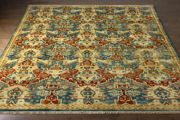 Cutler Traditional Style Mustard & Rust Hand Knotted Wool Rug - The Rug Decor