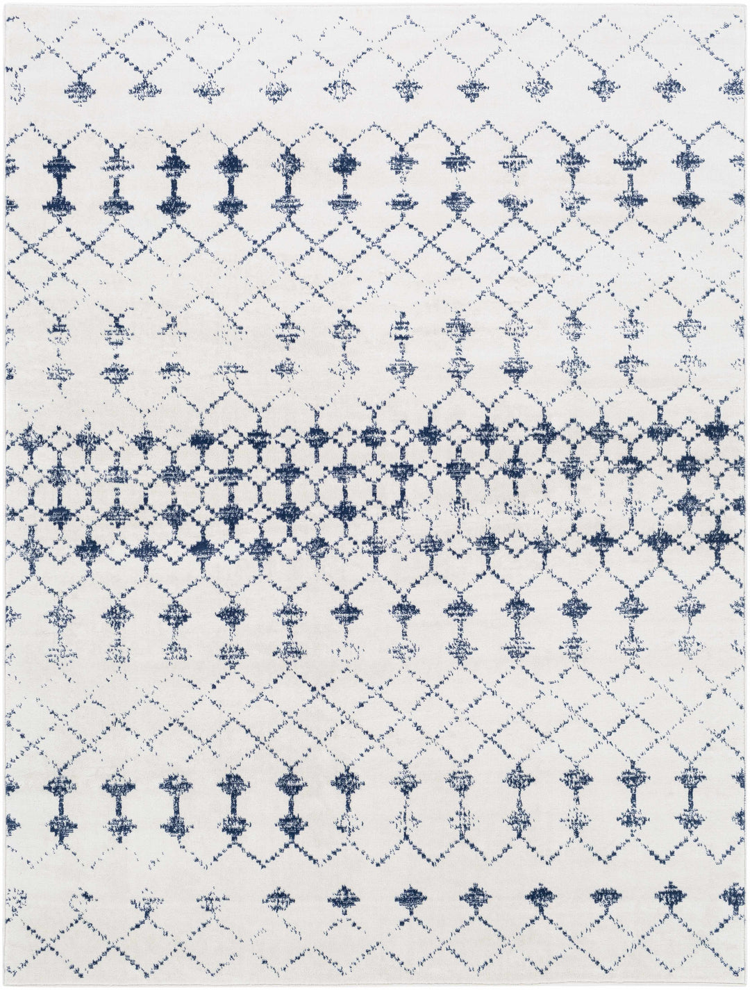 Cowaramup Modern Style Ivory And Blue Area Rug