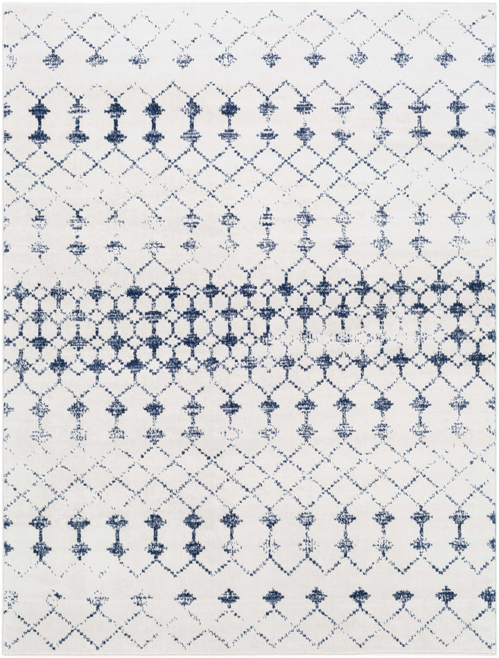 Cowaramup Modern Style Ivory And Blue Area Rug