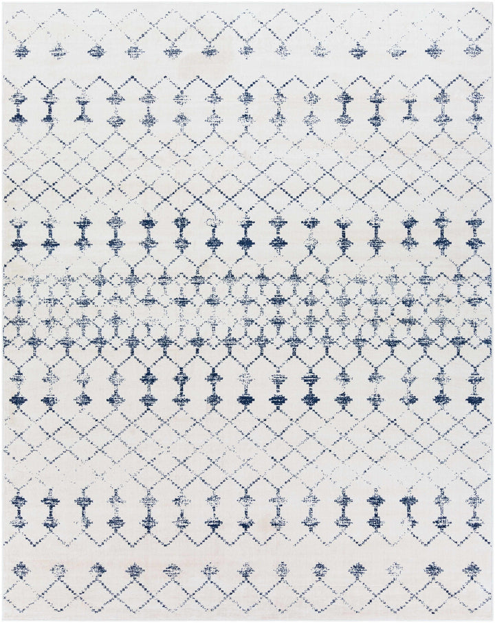 Cowaramup Modern Style Ivory And Blue Area Rug
