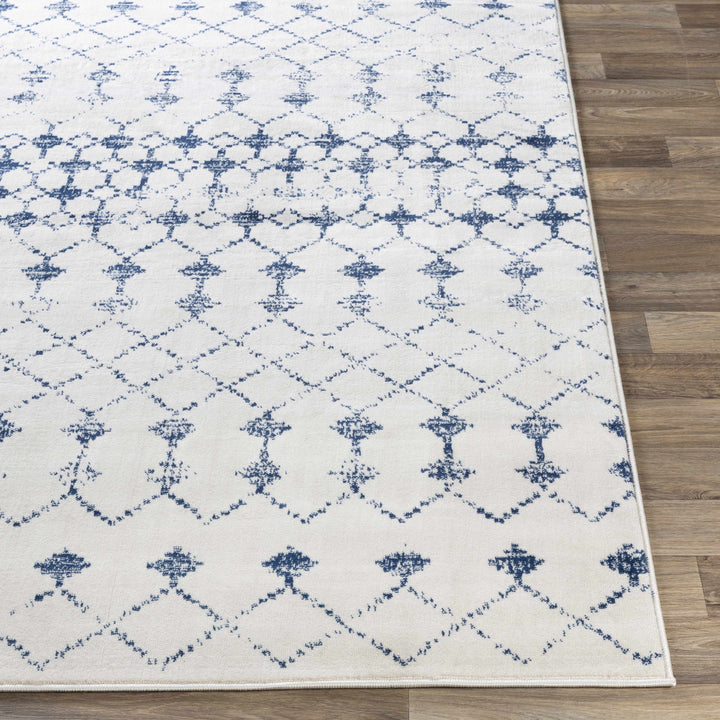 Cowaramup Modern Style Ivory And Blue Area Rug