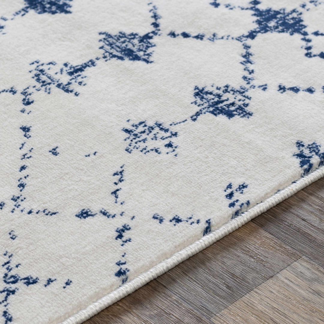 Cowaramup Modern Style Ivory And Blue Area Rug