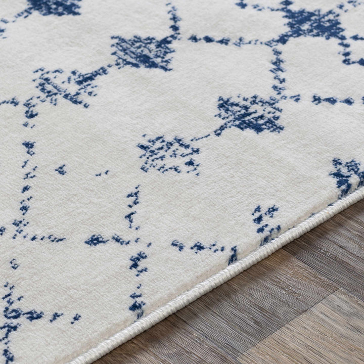 Cowaramup Modern Style Ivory And Blue Area Rug