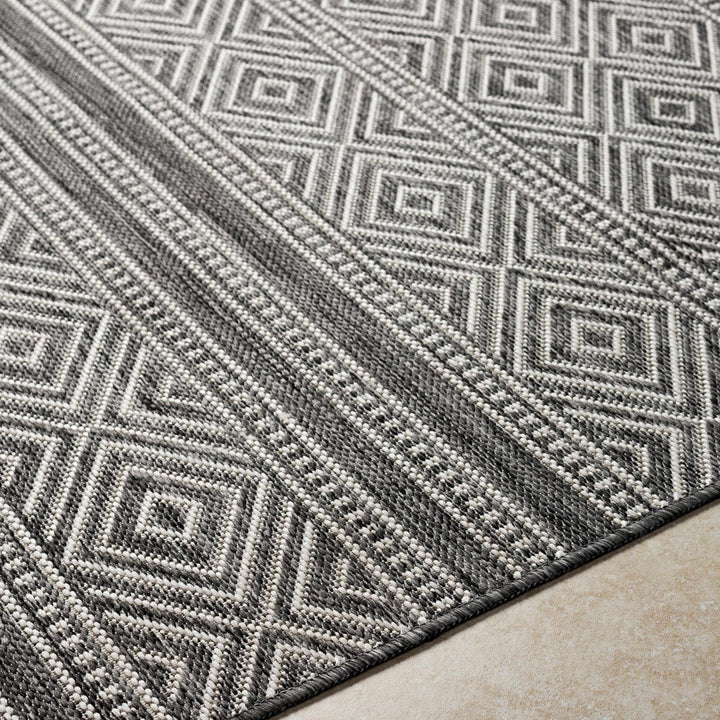 Cyan Contemporary Geometrical Charcoal And Gray Rug - The Rug Decor