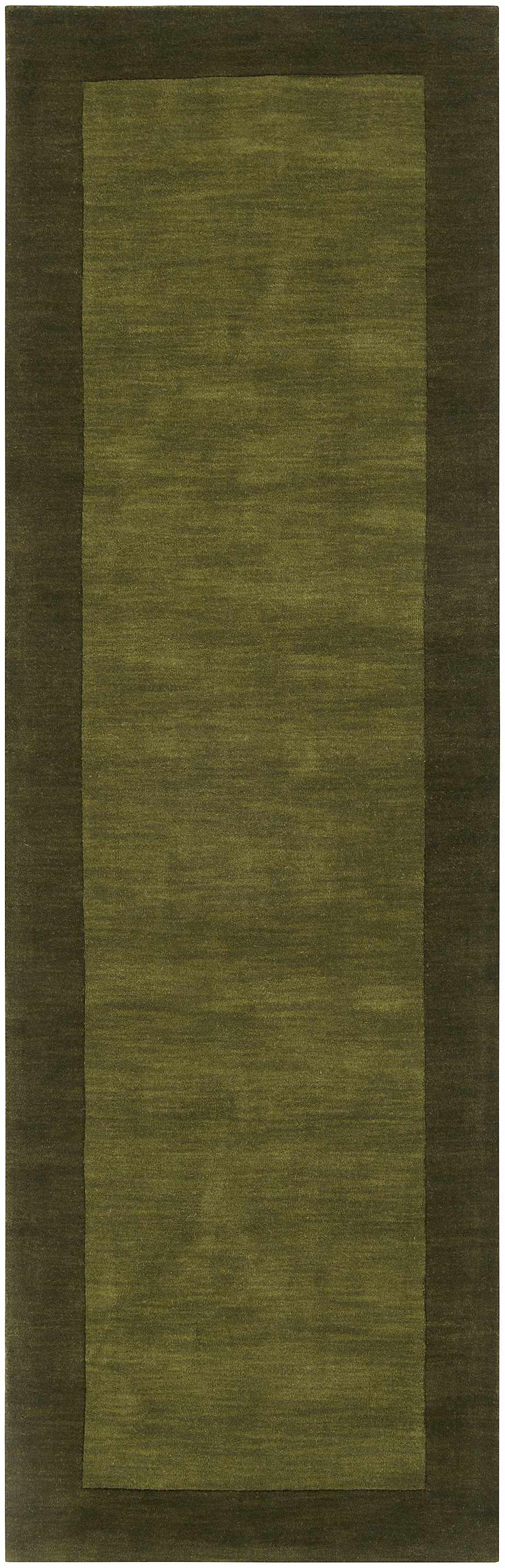 Cylinder Olive Modern Style Hand Loom Wool Area Rug