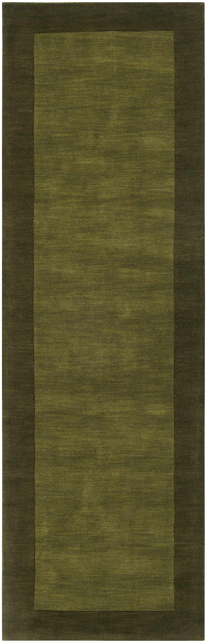 Cylinder Olive Modern Style Hand Loom Wool Area Rug