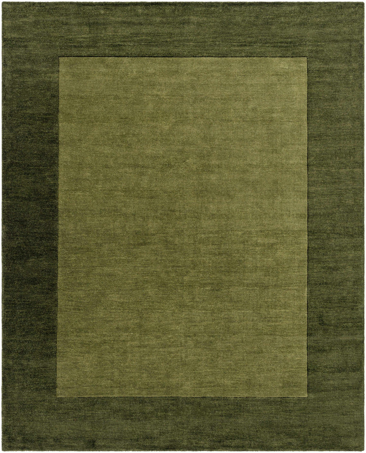 Cylinder Olive Modern Style Hand Loom Wool Area Rug