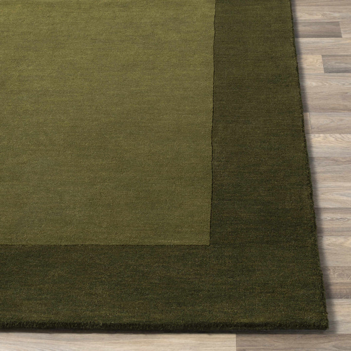 Cylinder Olive Modern Style Hand Loom Wool Area Rug