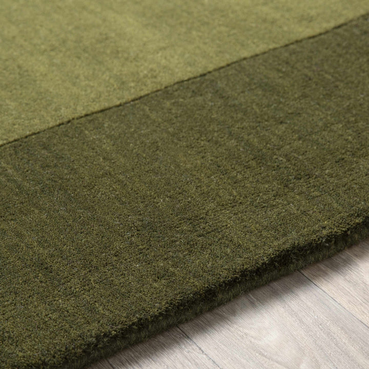 Cylinder Olive Modern Style Hand Loom Wool Area Rug - The Rug Decor