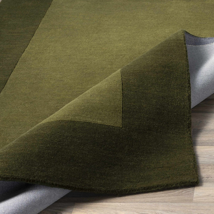 Cylinder Olive Modern Style Hand Loom Wool Area Rug - The Rug Decor