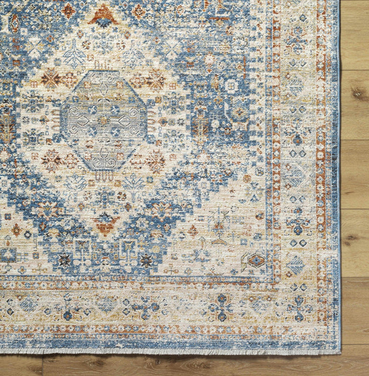 Cyndi Traditional Transitional Beige And Blue Rug - The Rug Decor
