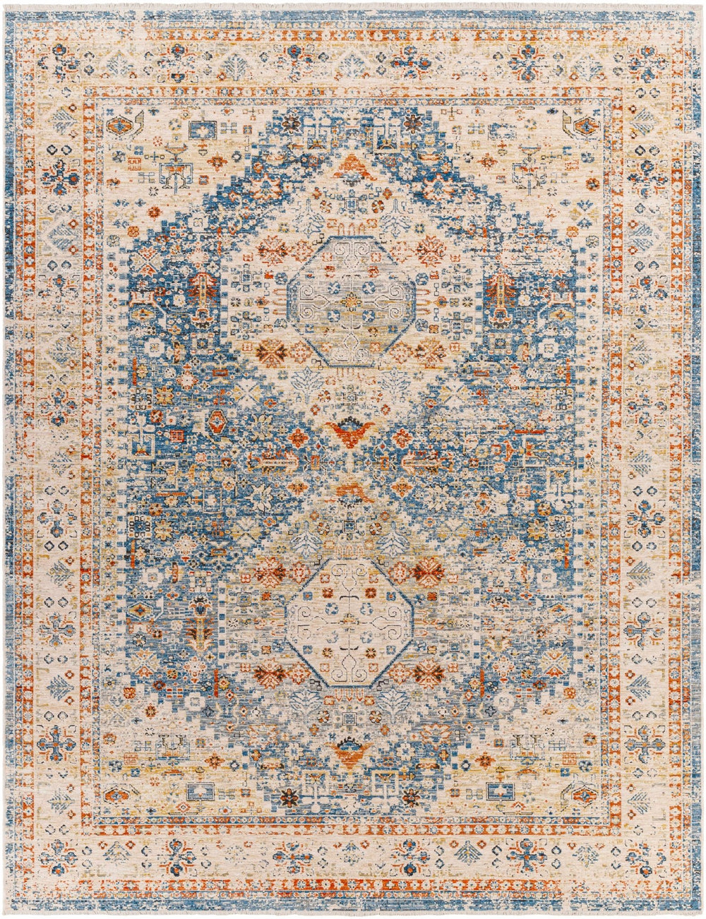 Cyndi Traditional Transitional Beige And Blue Rug - The Rug Decor
