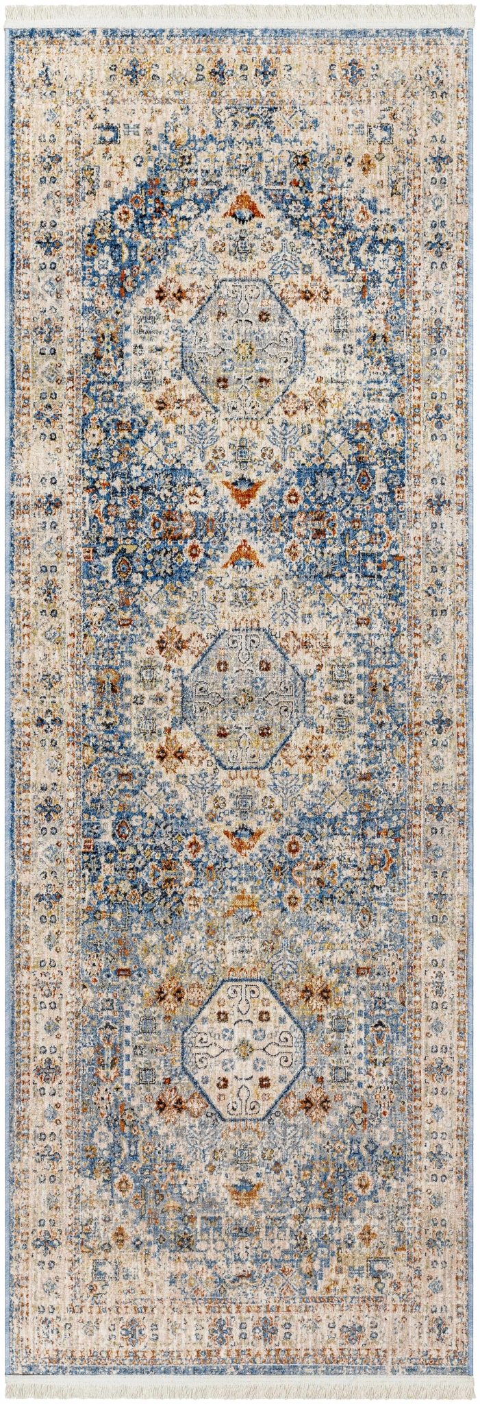 Cyndi Traditional Transitional Beige And Blue Rug - The Rug Decor