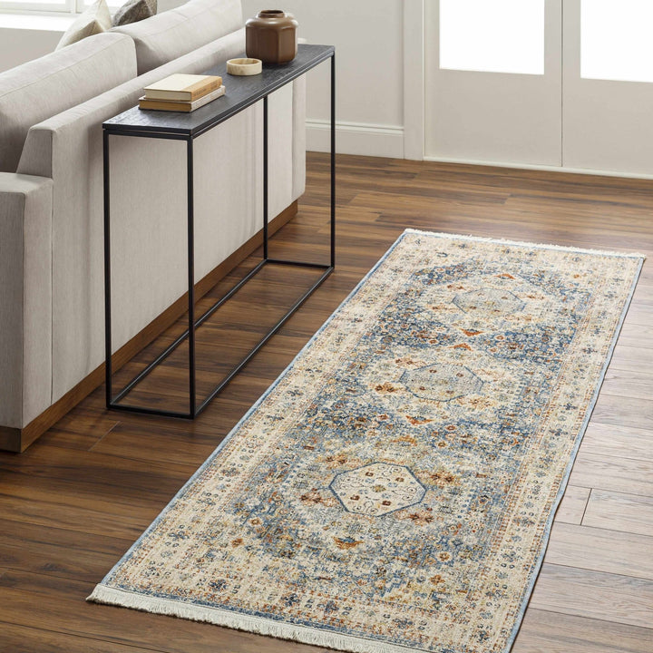 Cyndi Traditional Transitional Beige And Blue Rug - The Rug Decor