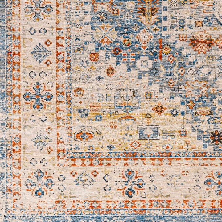 Cyndi Traditional Transitional Beige And Blue Rug - The Rug Decor