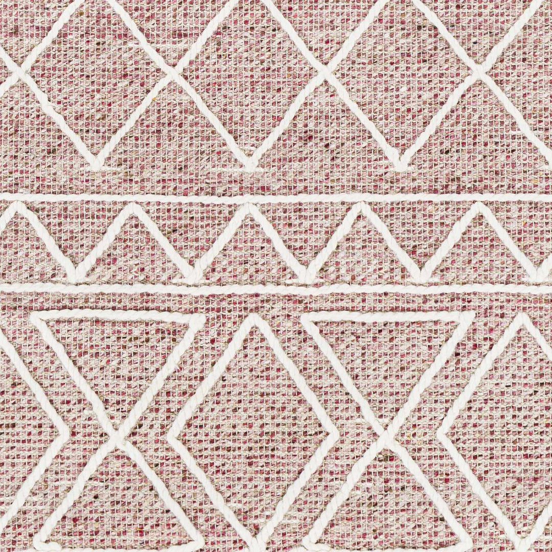 Dacudao Pink And Ivory Modern Geometrical Design Hand Woven Area Rug - The Rug Decor