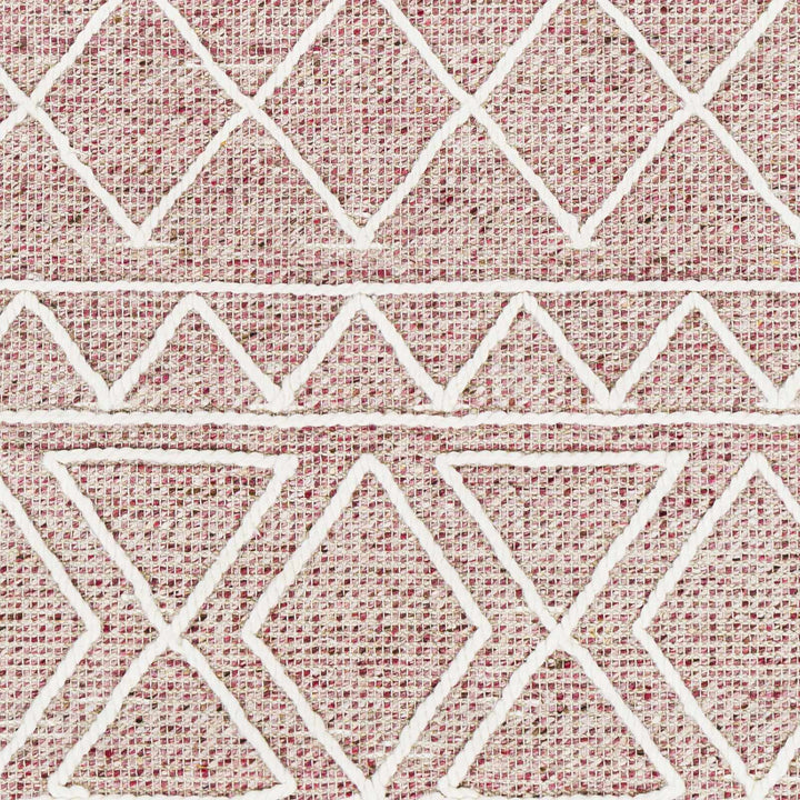 Dacudao Pink And Ivory Modern Geometrical Design Hand Woven Area Rug - The Rug Decor