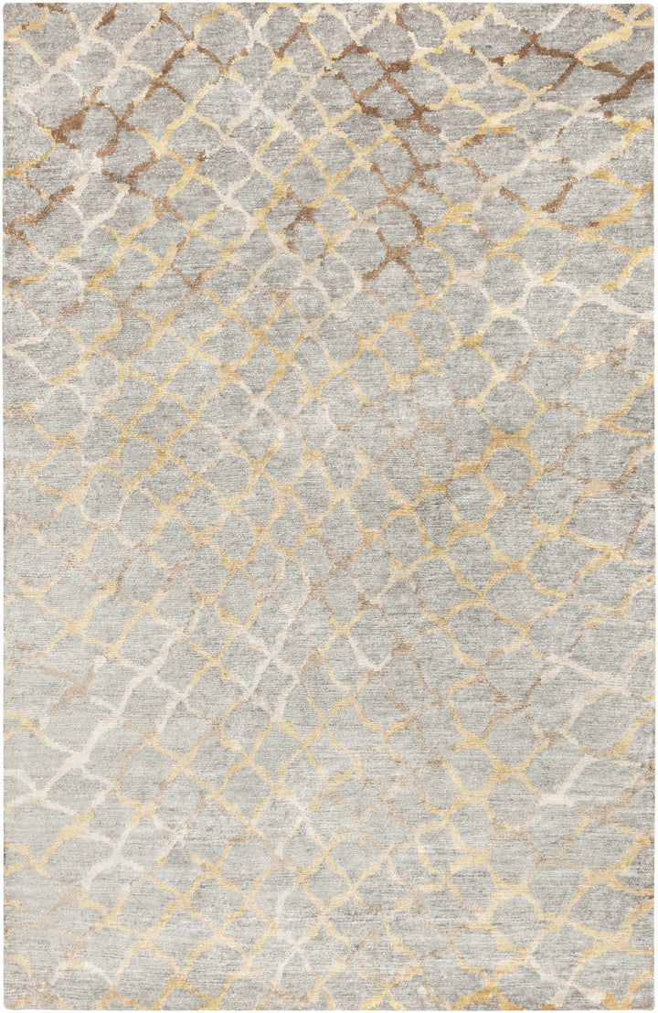 Daisytown Contemporary Abstract Silver And Beige Area Rug