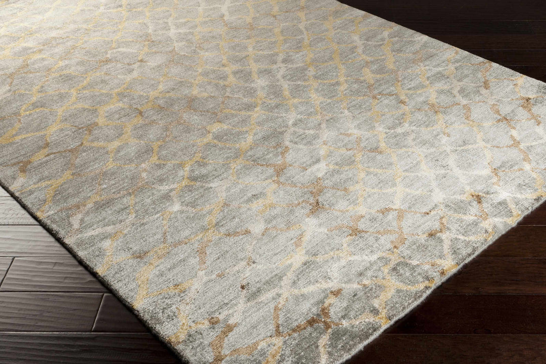 Daisytown Contemporary Abstract Silver And Beige Area Rug