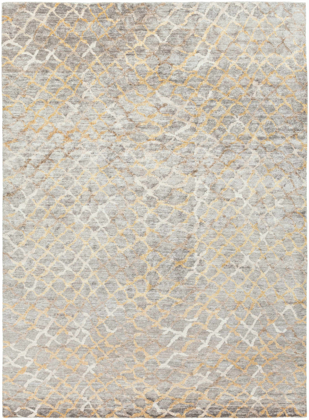 Daisytown Contemporary Abstract Silver And Beige Area Rug