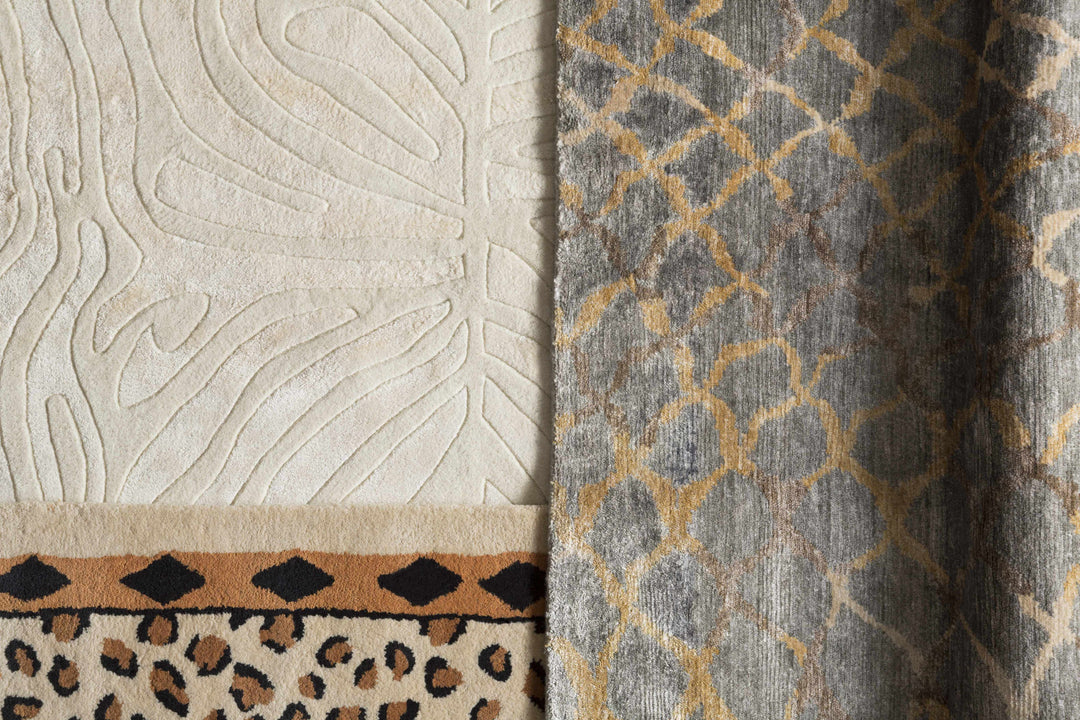 Daisytown Contemporary Abstract Silver And Beige Area Rug