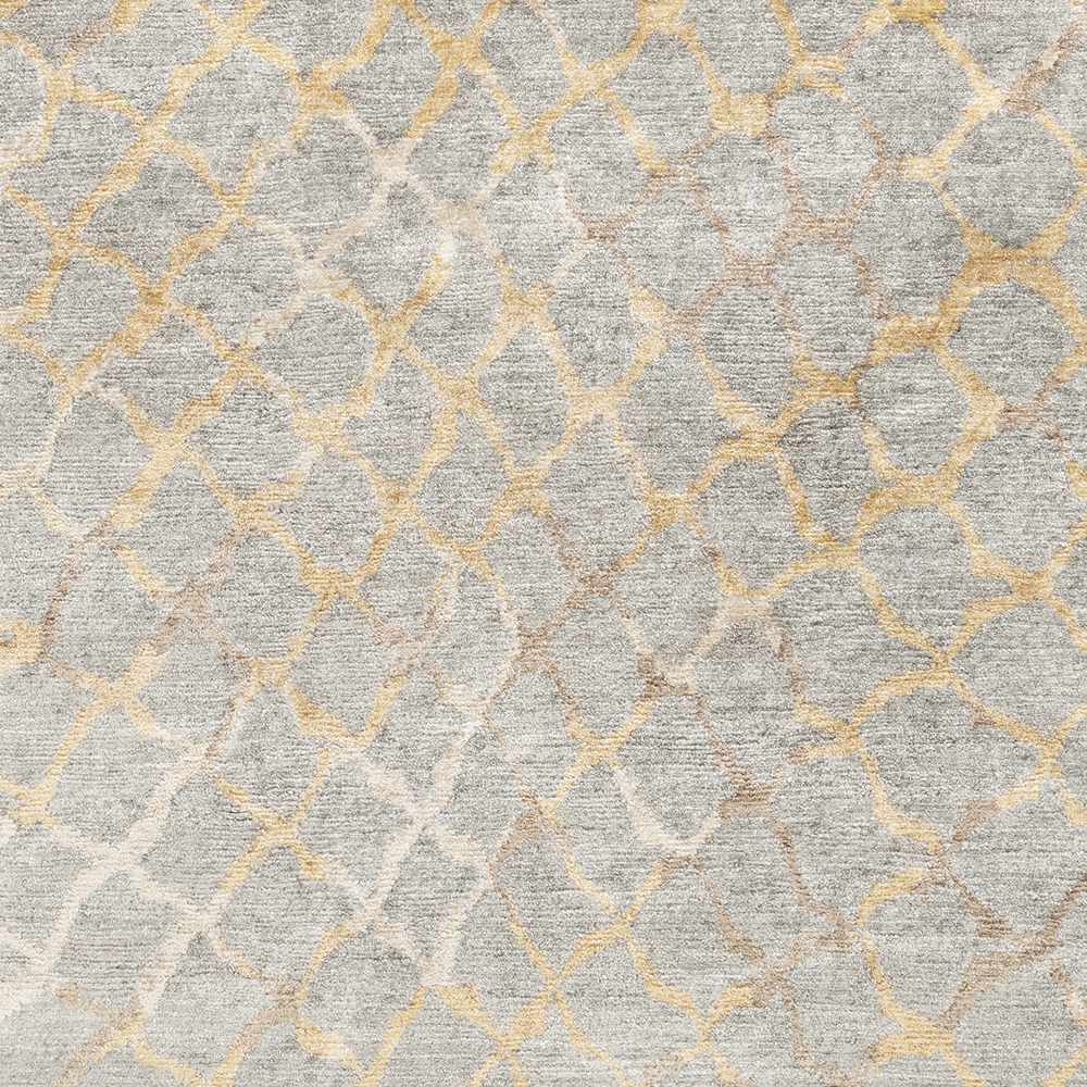 Daisytown Contemporary Abstract Silver And Beige Area Rug