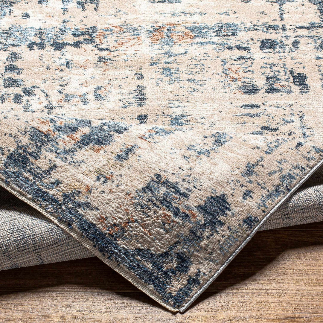 Dalama Contemporary Abstract Beige And Blue Rug - The Rug Decor
