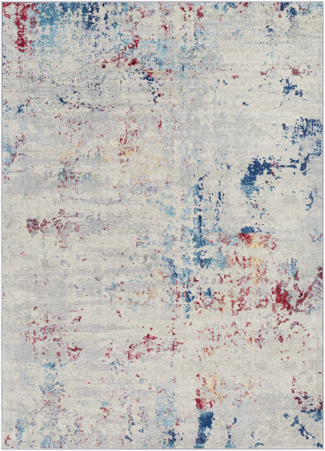Dalorong Ivory And Blue Modern Abstract Design Area Rug - The Rug Decor