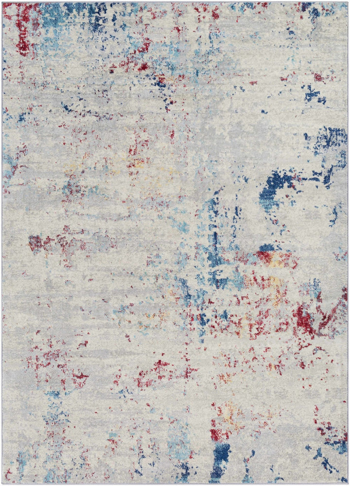 Dalorong Ivory And Blue Modern Abstract Design Area Rug - The Rug Decor