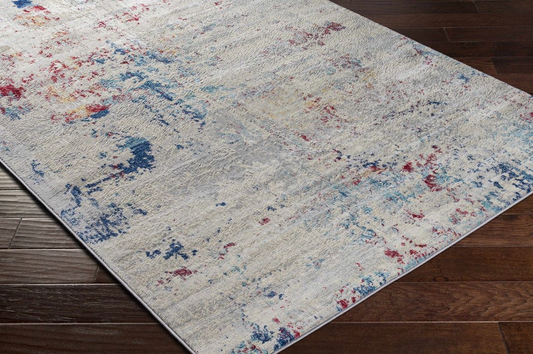 Dalorong Ivory And Blue Modern Abstract Design Area Rug - The Rug Decor