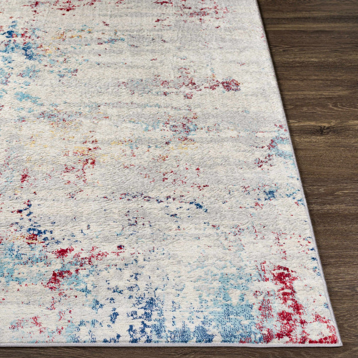 Dalorong Ivory And Blue Modern Abstract Design Area Rug - The Rug Decor