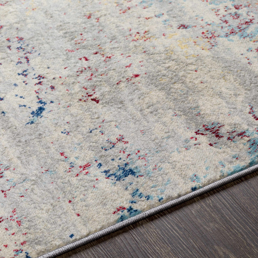 Dalorong Ivory And Blue Modern Abstract Design Area Rug - The Rug Decor