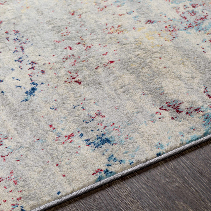 Dalorong Ivory And Blue Modern Abstract Design Area Rug - The Rug Decor