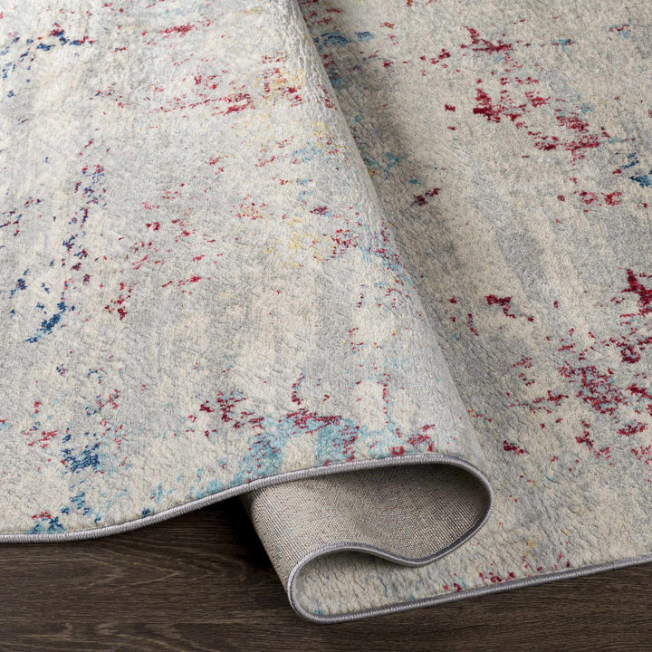 Dalorong Ivory And Blue Modern Abstract Design Area Rug - The Rug Decor