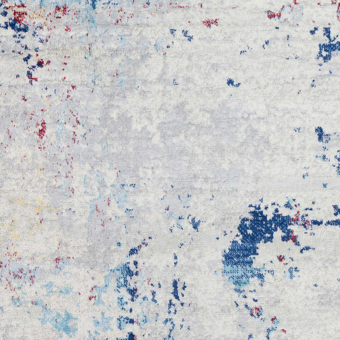 Dalorong Ivory And Blue Modern Abstract Design Area Rug - The Rug Decor