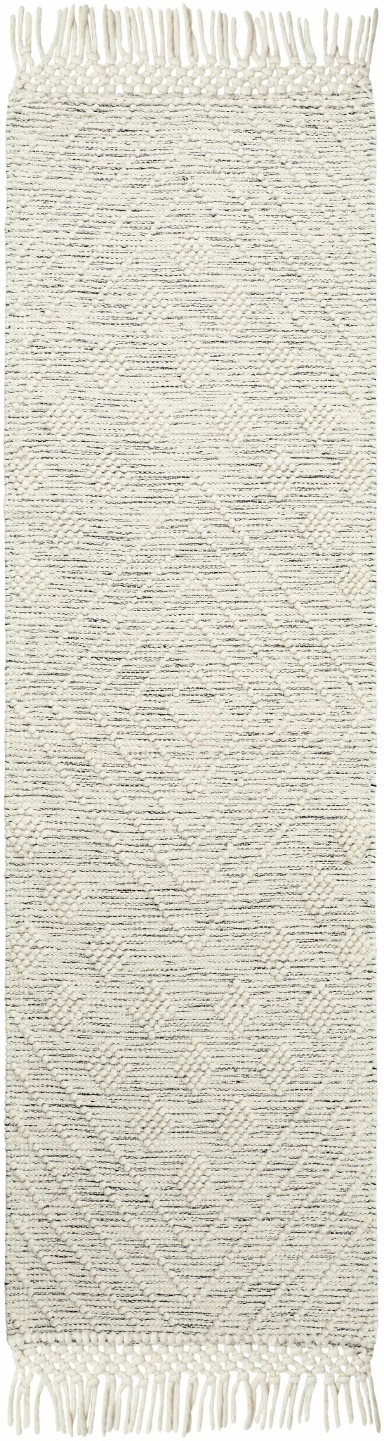 Dama Modern Geometrical Ivory And Black Wool Rug - The Rug Decor