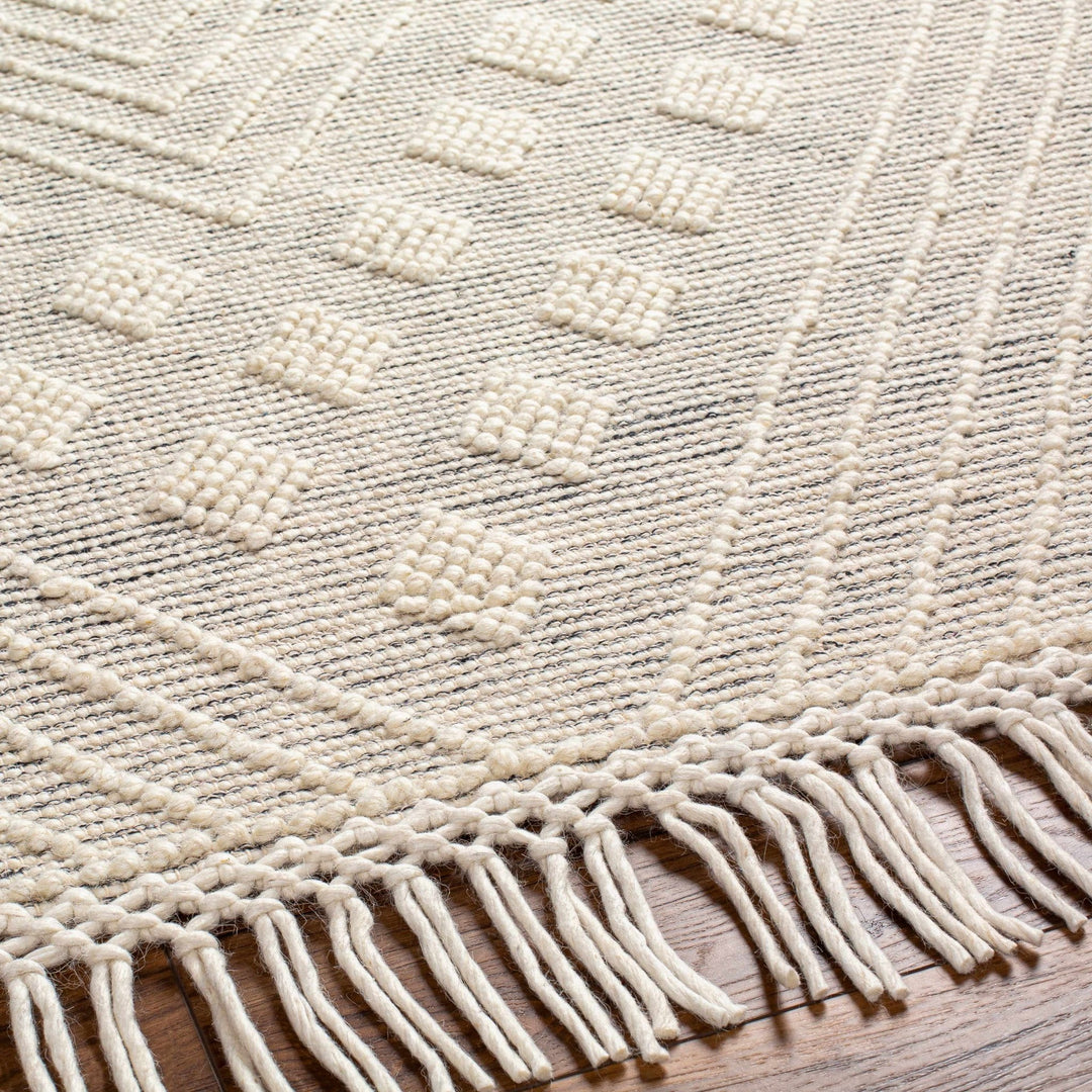 Dama Modern Geometrical Ivory And Black Wool Rug - The Rug Decor