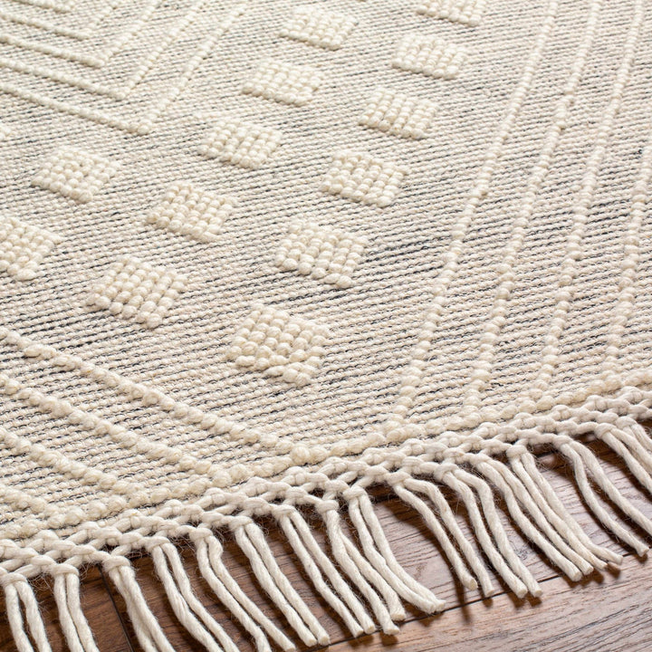 Dama Modern Geometrical Ivory And Black Wool Rug - The Rug Decor
