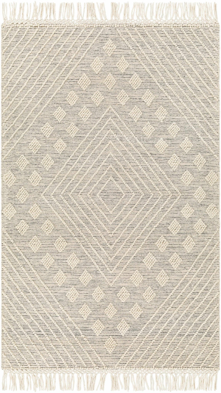 Dama Modern Geometrical Ivory And Black Wool Rug - The Rug Decor