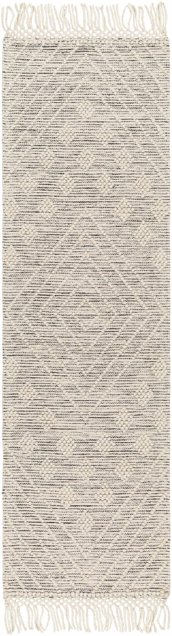 Dama Modern Geometrical Ivory And Black Wool Rug - The Rug Decor