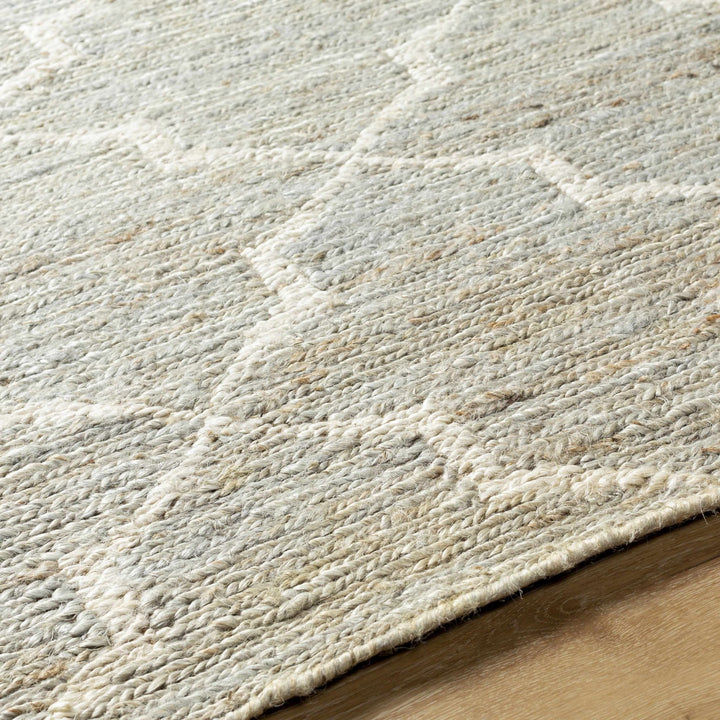 Damawato Trellis Design Beige Hand Woven Jute Rug - The Rug Decor