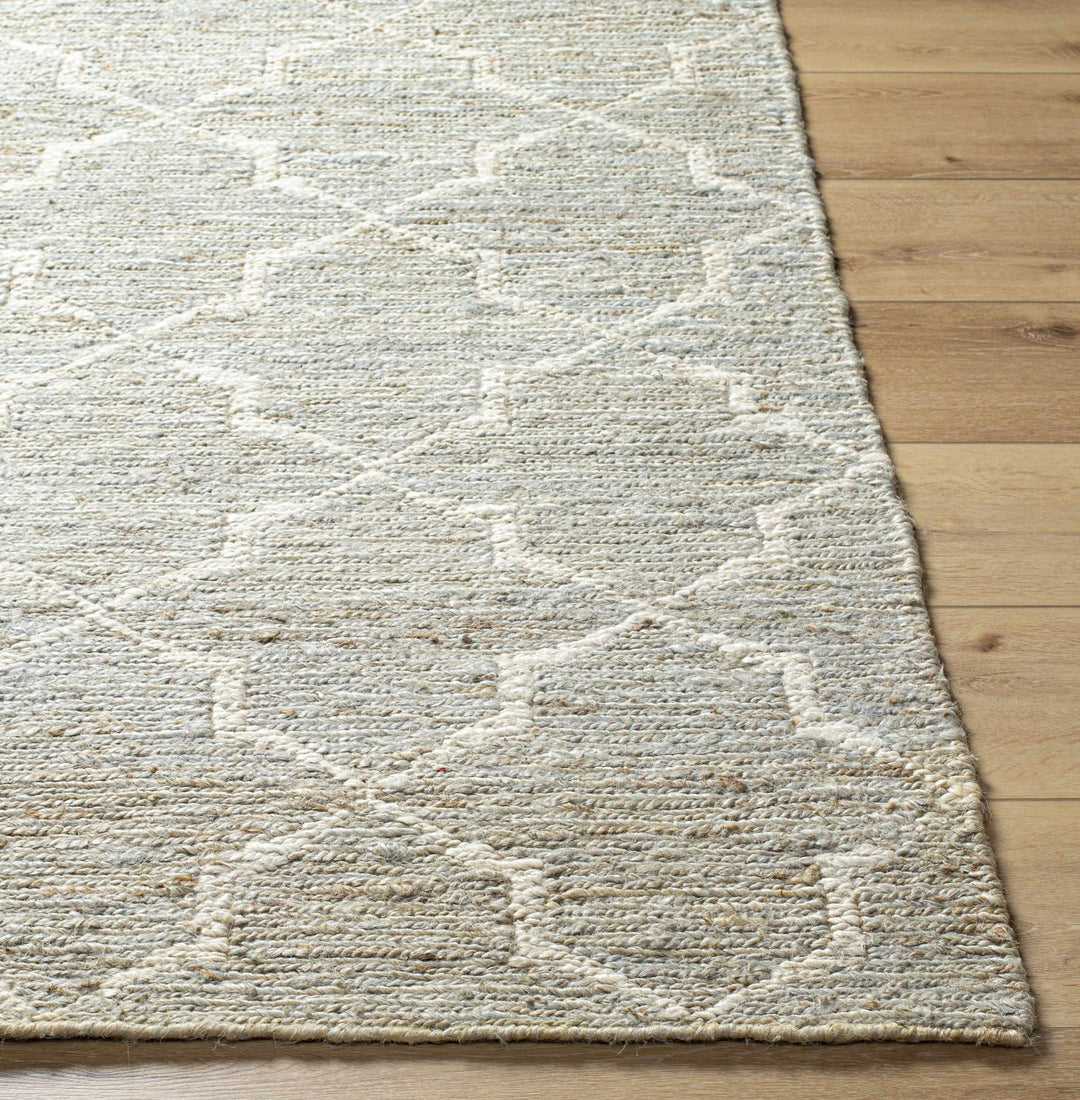 Damawato Trellis Design Beige Hand Woven Jute Rug - The Rug Decor