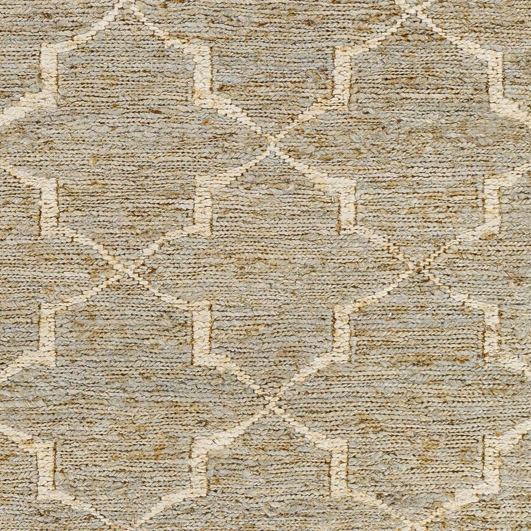 Damawato Trellis Design Beige Hand Woven Jute Rug - The Rug Decor