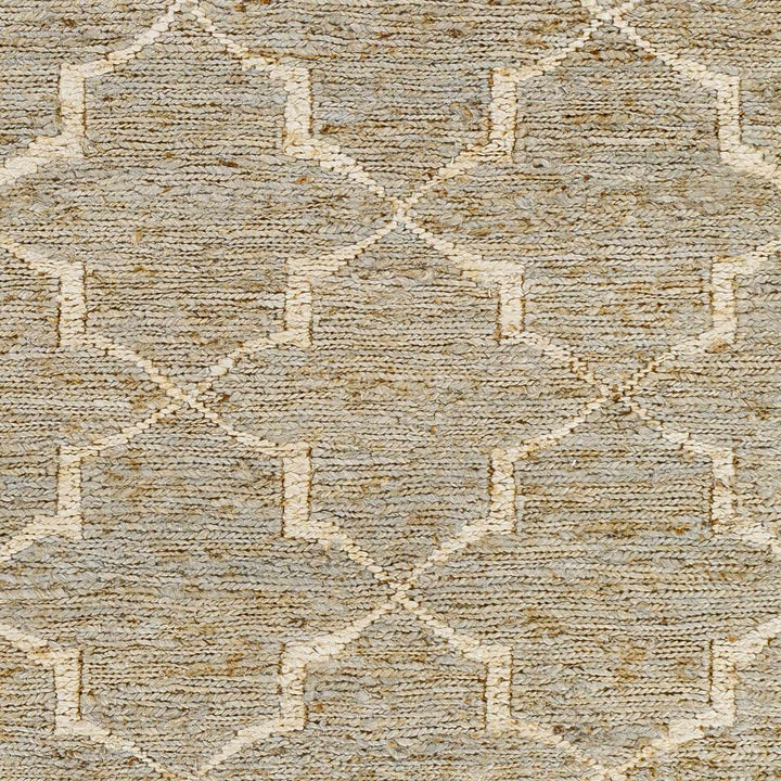 Damawato Trellis Design Beige Hand Woven Jute Rug - The Rug Decor