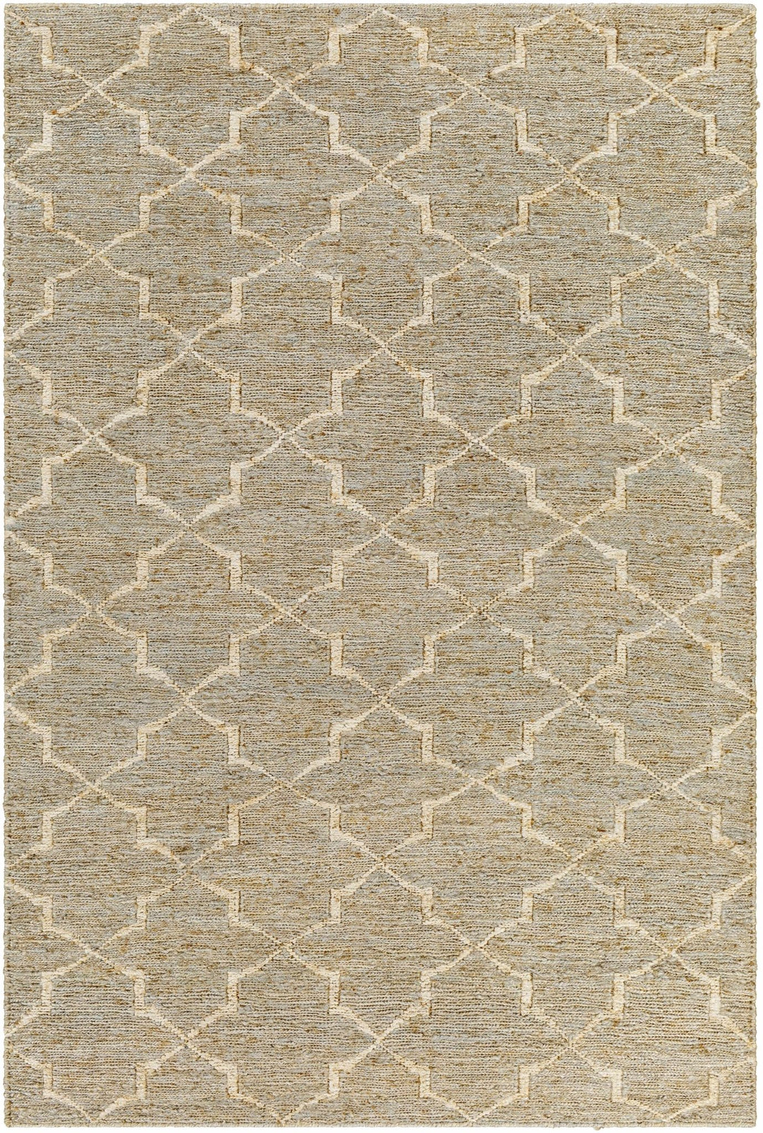 Damawato Trellis Design Beige Hand Woven Jute Rug - The Rug Decor